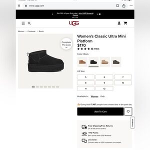 UGG Women's Classic Ultra Mini Platform Boots - Black